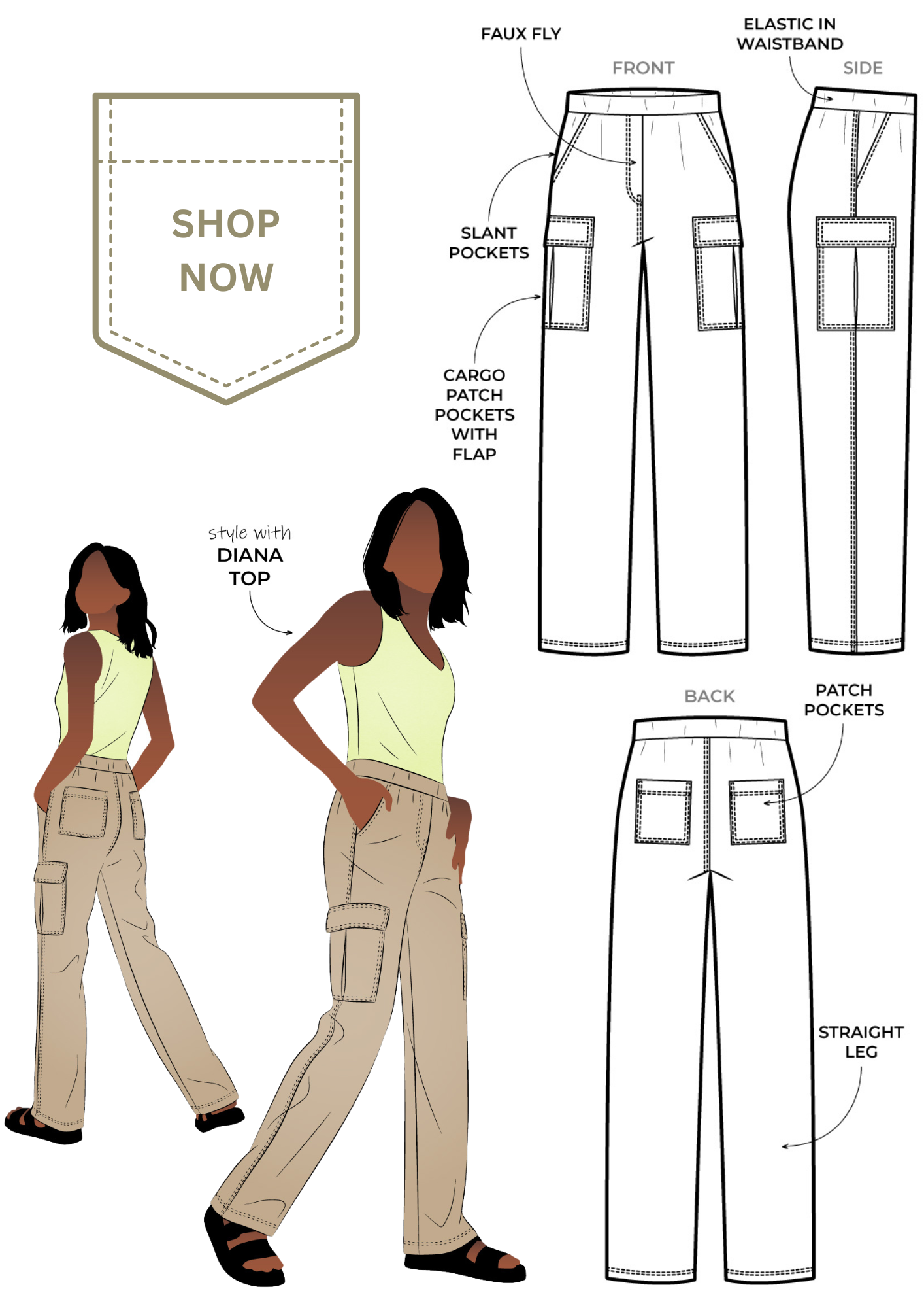 BIG NEWS: Largo Cargo Pants Sewing Pattern is here! (+ preview its  no-stress zip install video) - YouTube