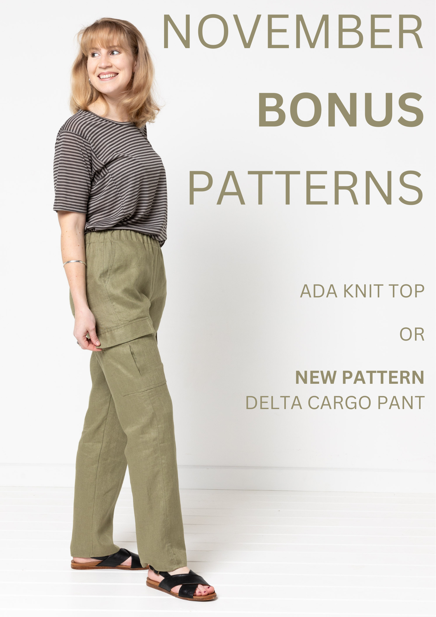 Sewing Pattern for Women's Pants, Wide Leg Pants, Cargo Pants