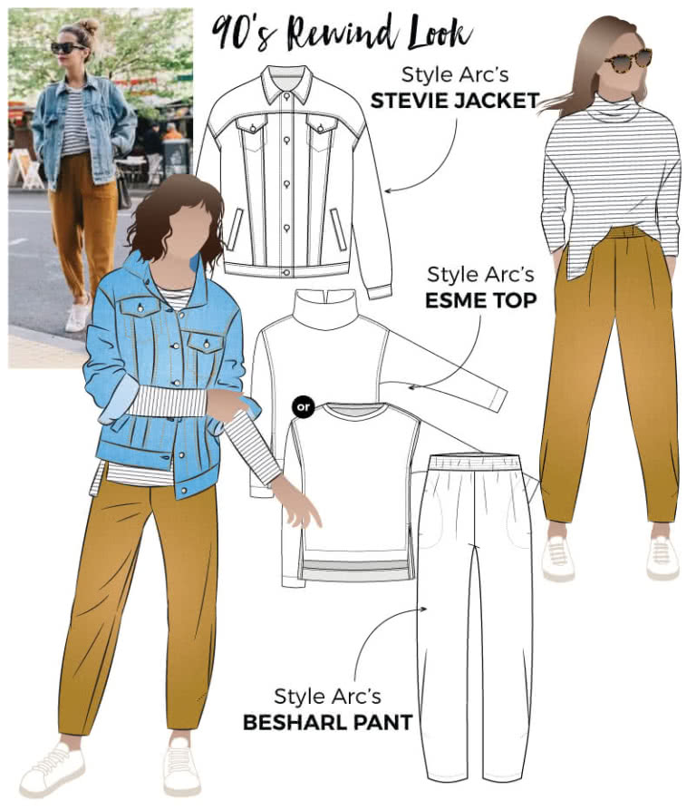 90s Rewind Look – Sewing Pattern Outfits – Style Arc