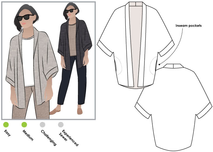 Style Arc Sewing Pattern - Besharl Jacket (Sizes 18-30)