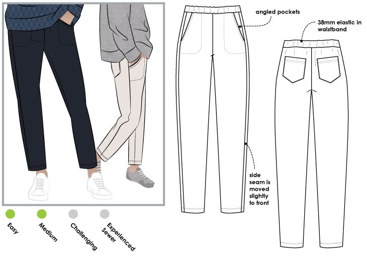 Como Knit Pant Sewing Pattern – Casual Patterns – Style Arc