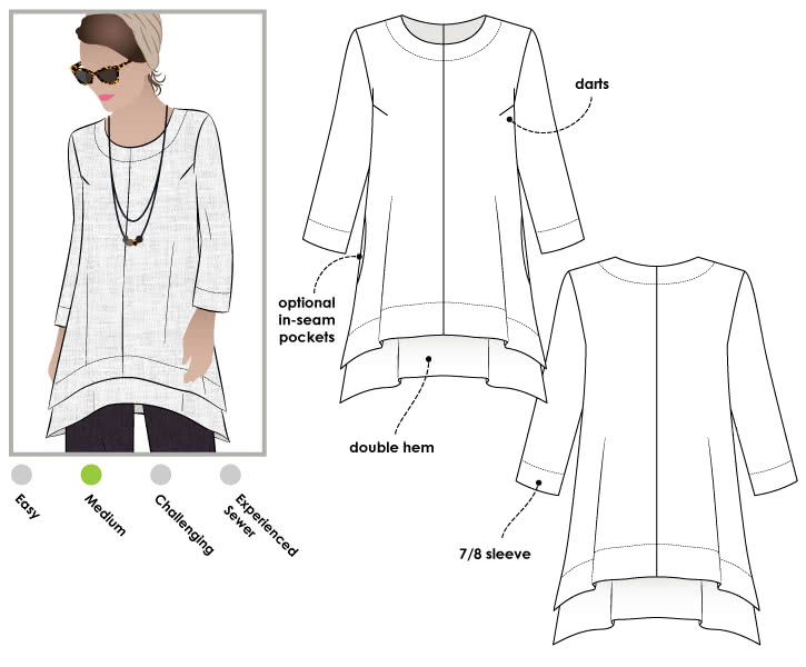 Daisy Designer Tunic Sewing Pattern – Casual Patterns – Style Arc