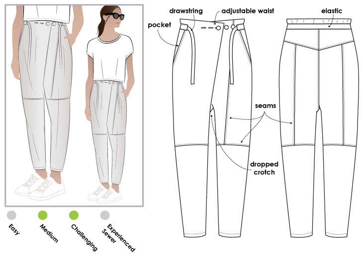 UNI - unique boho chic drop crotch trousers with slim leg and impressive  details – VALO Design Clothing