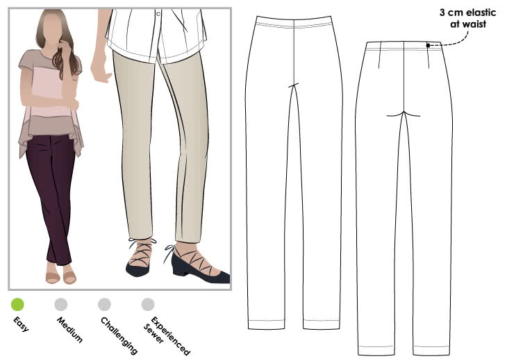 Elastic waist pants pattern - Sewing Pattern Wissew