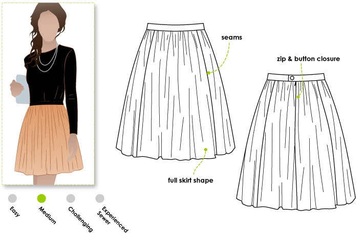 Margo Skirt Sewing Pattern – Casual Patterns – Style Arc