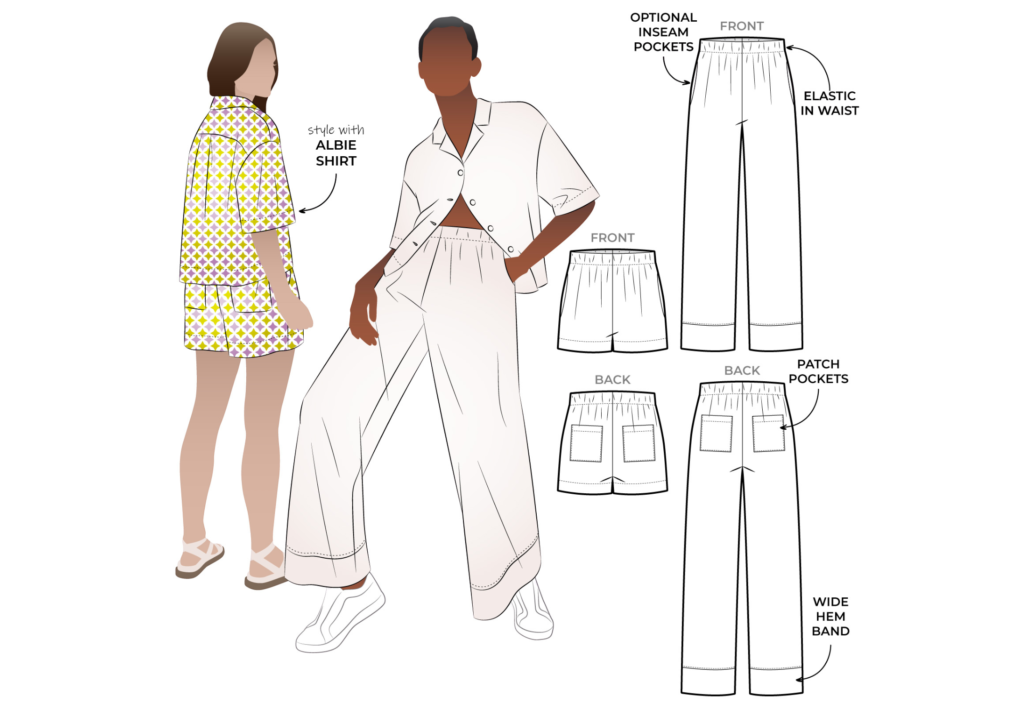 Olivia high waist midi faux wrap skirt – free PDF sewing pattern