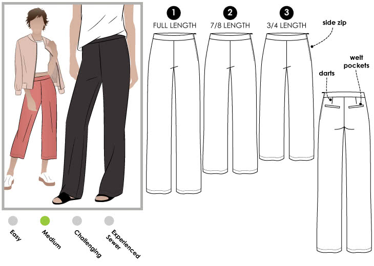 Anna Pant Sewing Pattern – Casual Patterns – Style Arc