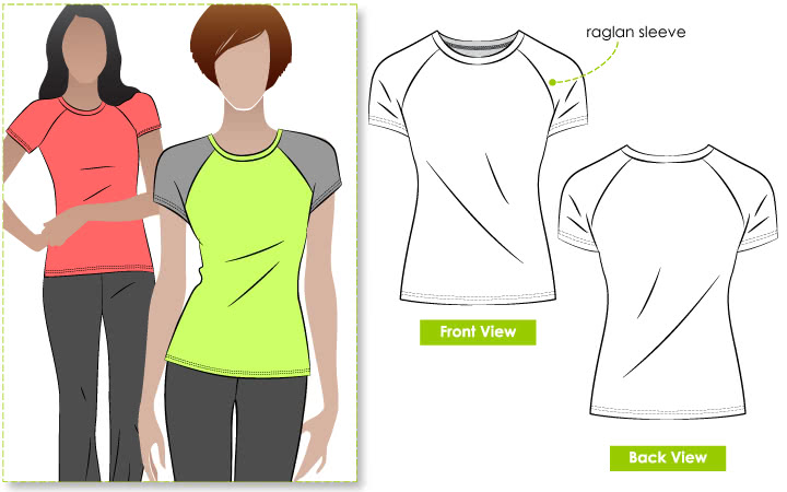 Riva Raglan T-Shirt Sewing Pattern – Casual Patterns – Style Arc