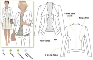Sienna Woven Jacket Sewing Pattern – Casual Patterns – Style Arc