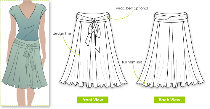 Lisa Skirt Sewing Pattern – Casual Patterns – Style Arc