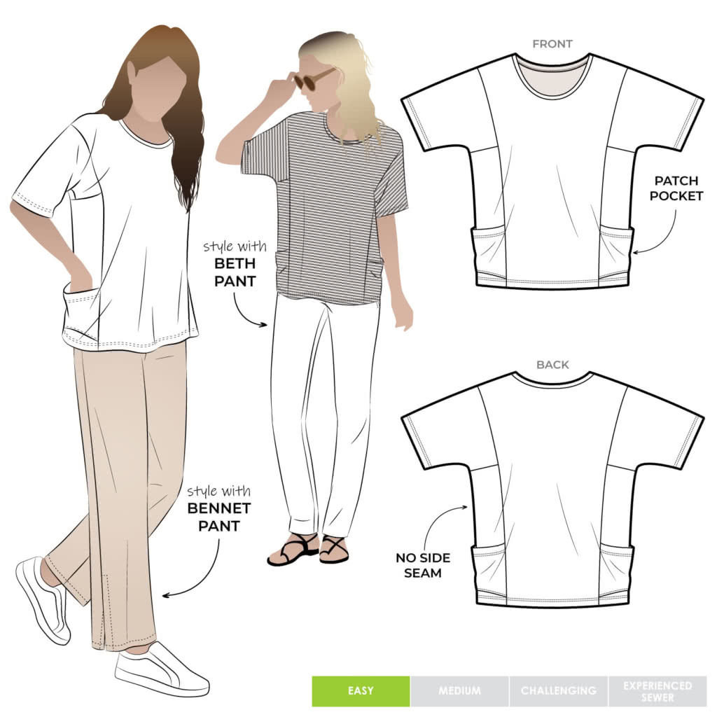 Ada Knit Top Sewing Pattern – Casual Patterns – Style Arc