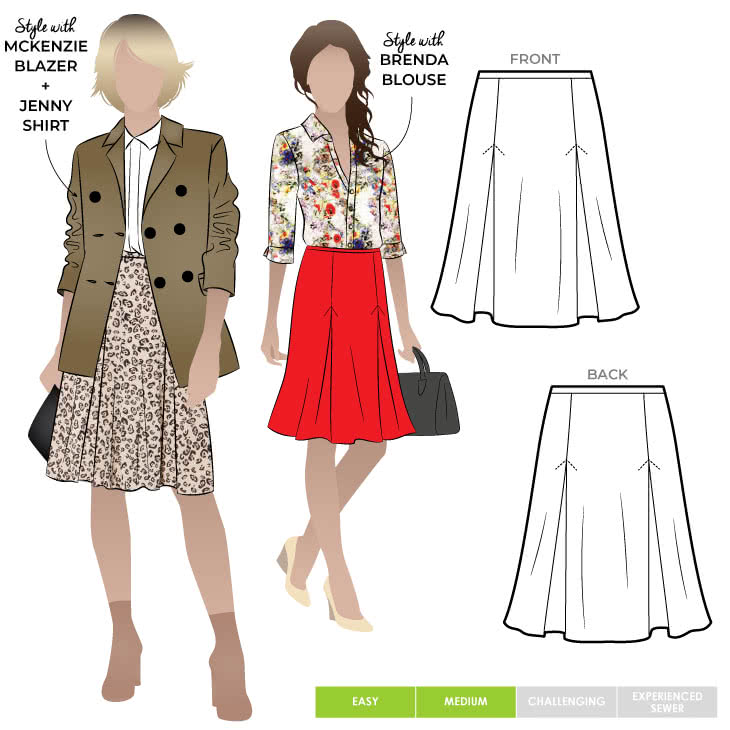Allison Skirt Sewing Pattern – Casual Patterns – Style Arc
