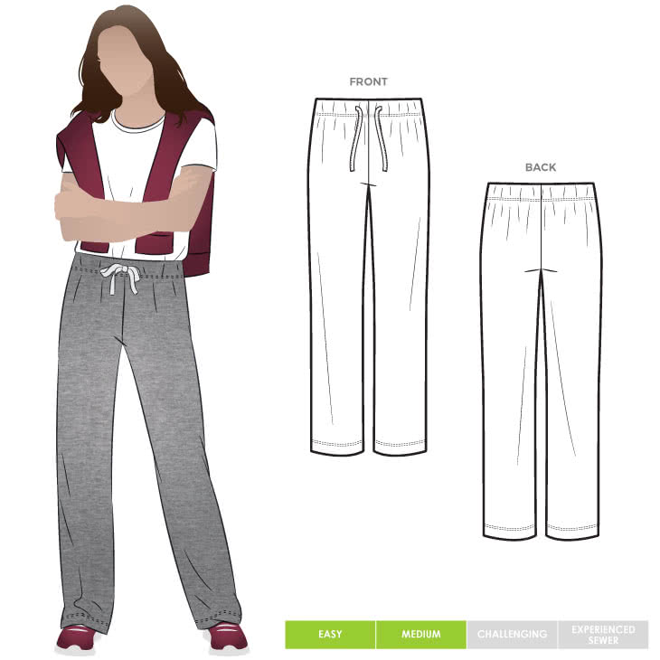 Anna Pant Sewing Pattern – Casual Patterns – Style Arc