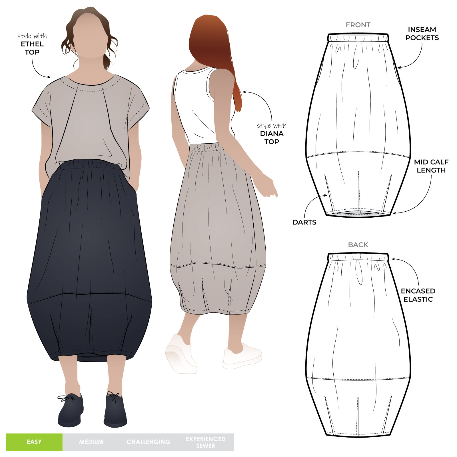 Rona Wrap Skirt Sewing Pattern – Casual Patterns – Style Arc
