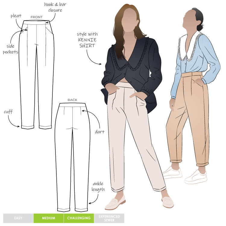Billie Woven Pant Sewing Pattern – Casual Patterns – Style Arc