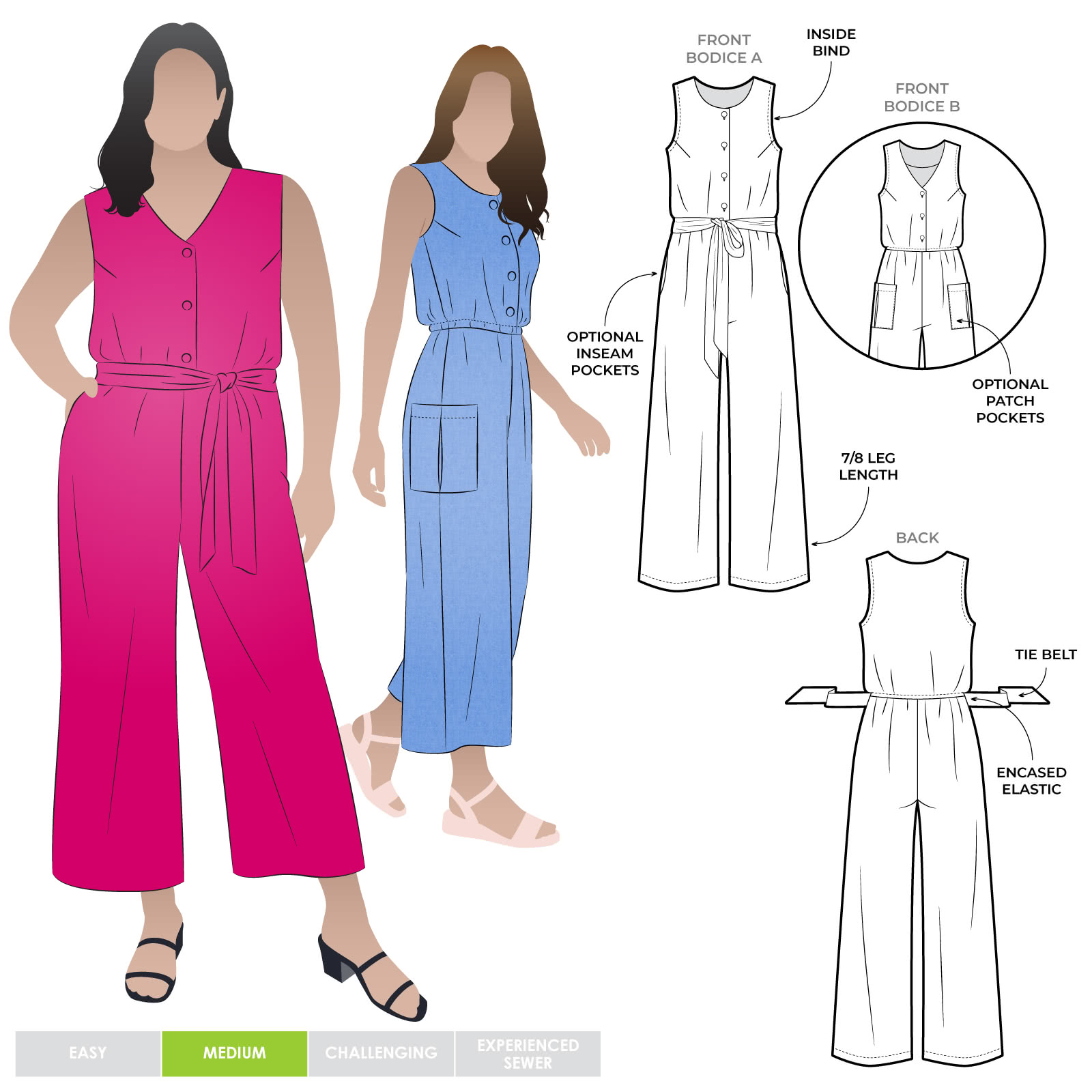 Birdie Jumpsuit Sewing Pattern – Casual Patterns – Style Arc