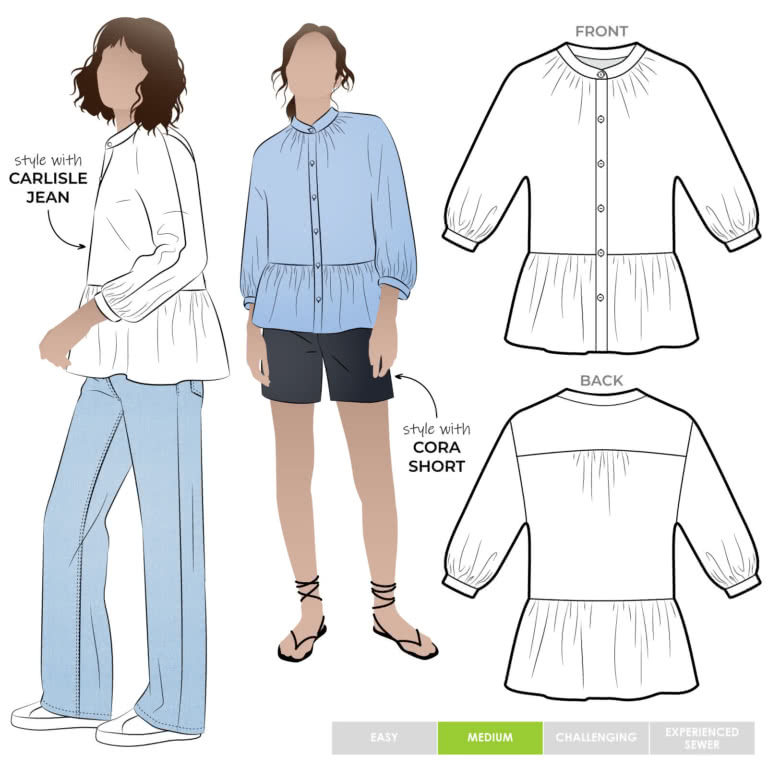 Blossom Woven Top Sewing Pattern – Casual Patterns – Style Arc