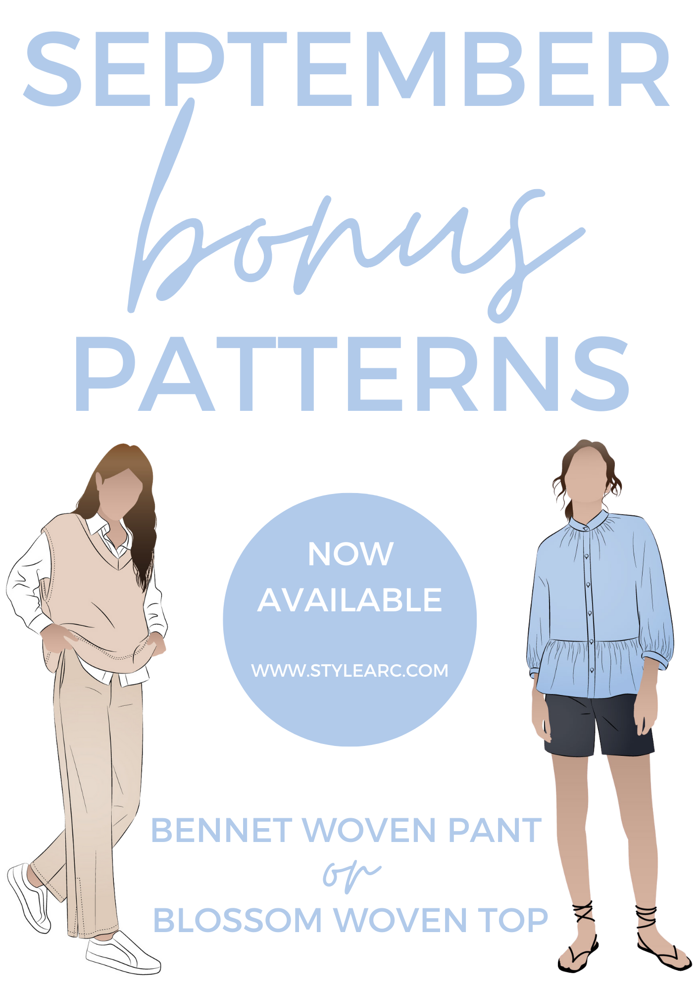 September Bonus Patterns – Bennet Woven Pant or Blossom Woven Top – Updates  – Style Arc