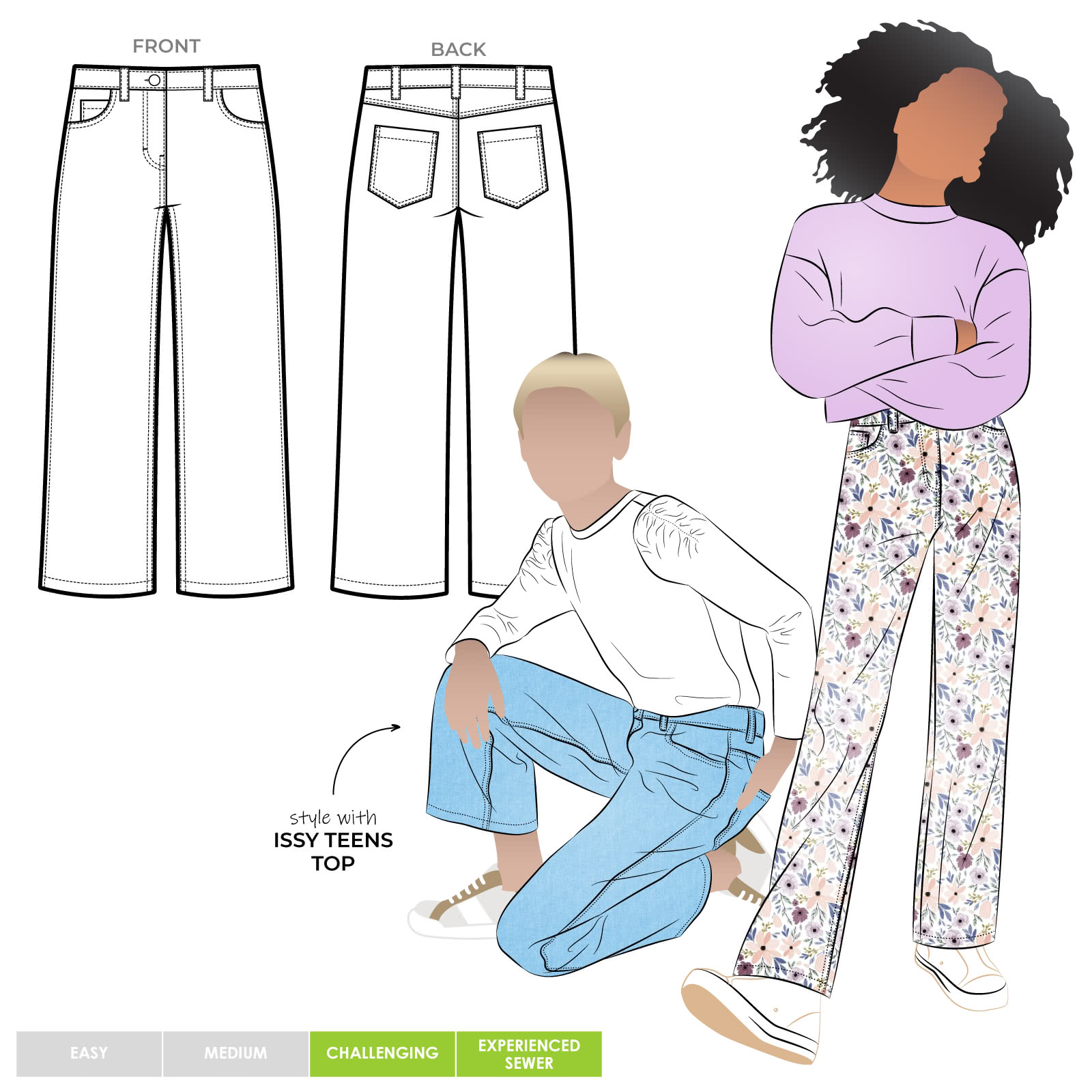 Olive Teens Pant Sewing Pattern Multi-Size – Casual Patterns – Style Arc
