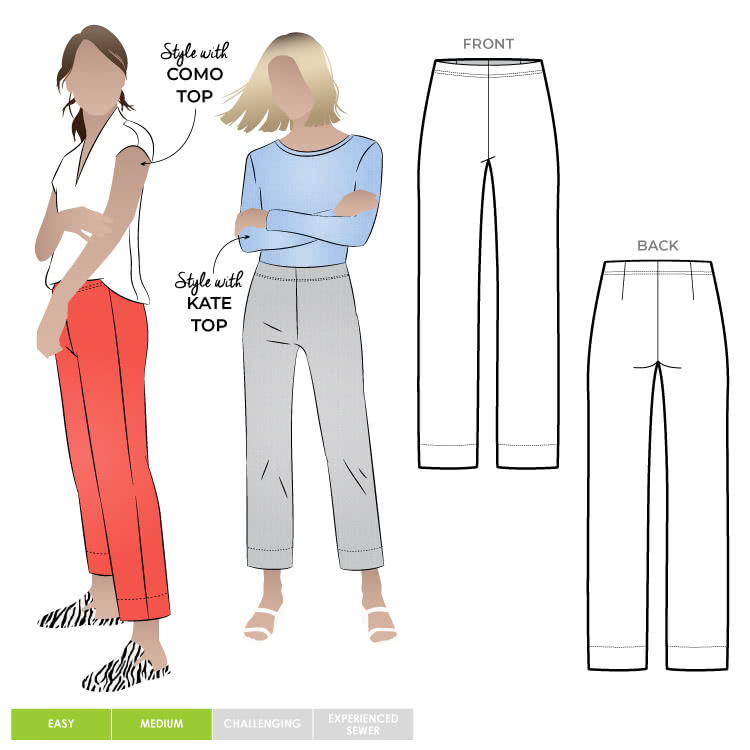 Cheryl Stretch Woven Pant Sewing Pattern – Casual Patterns – Style Arc