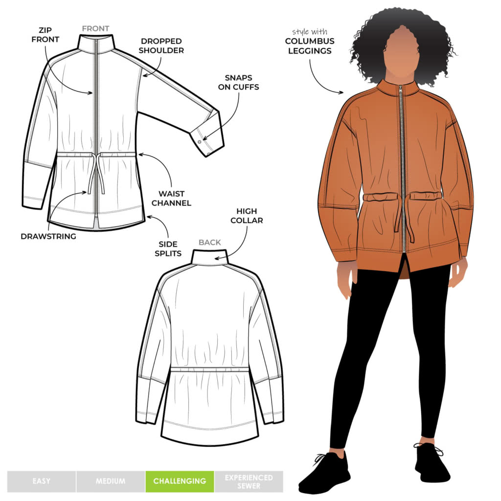 Columbus Woven Jacket Sewing Pattern – Casual Patterns – Style Arc