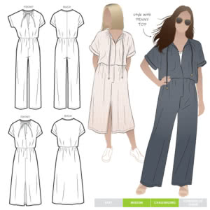 Eadie Woven Jumpsuit Dress Sewing Pattern – Casual Patterns – Style Arc
