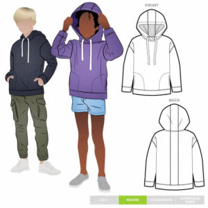 Fitzroy Kids Hoody Sewing Pattern Multi-Size – Casual Patterns – Style Arc