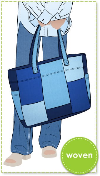 Forrest Tote By Style Arc - Scrap-busting patchwork tote bag