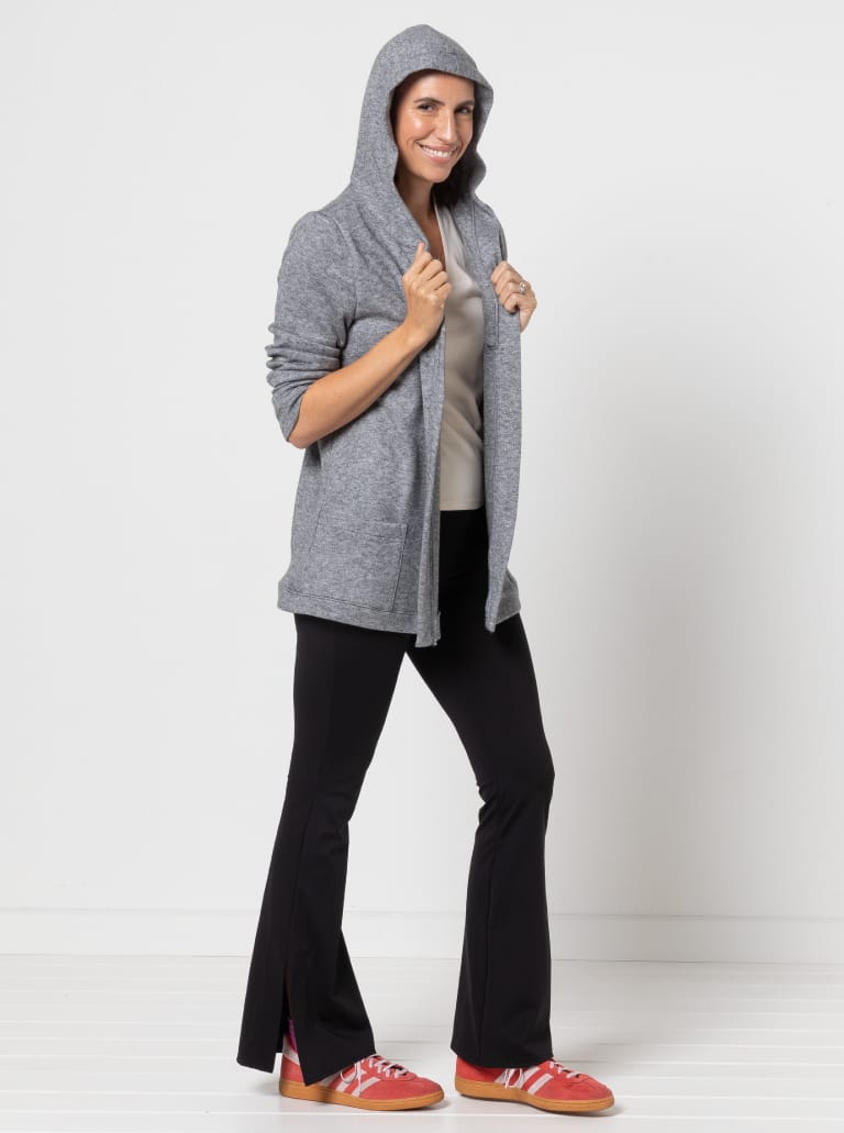 Heidi Hooded Knit Cardi By Style Arc - Fashionable throw on knit cardi with hood