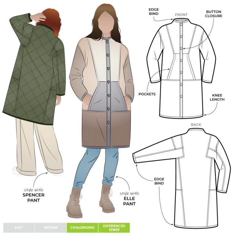 Hendrix Coat Sewing Pattern – Casual Patterns – Style Arc