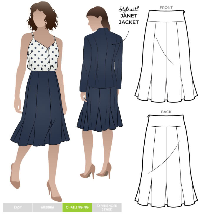 Janet Skirt Sewing Pattern – Casual Patterns – Style Arc