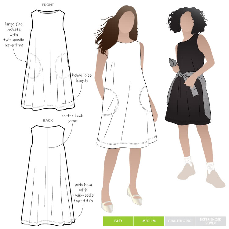 Lena Shift Dress Sewing Pattern – Casual Patterns – Style Arc
