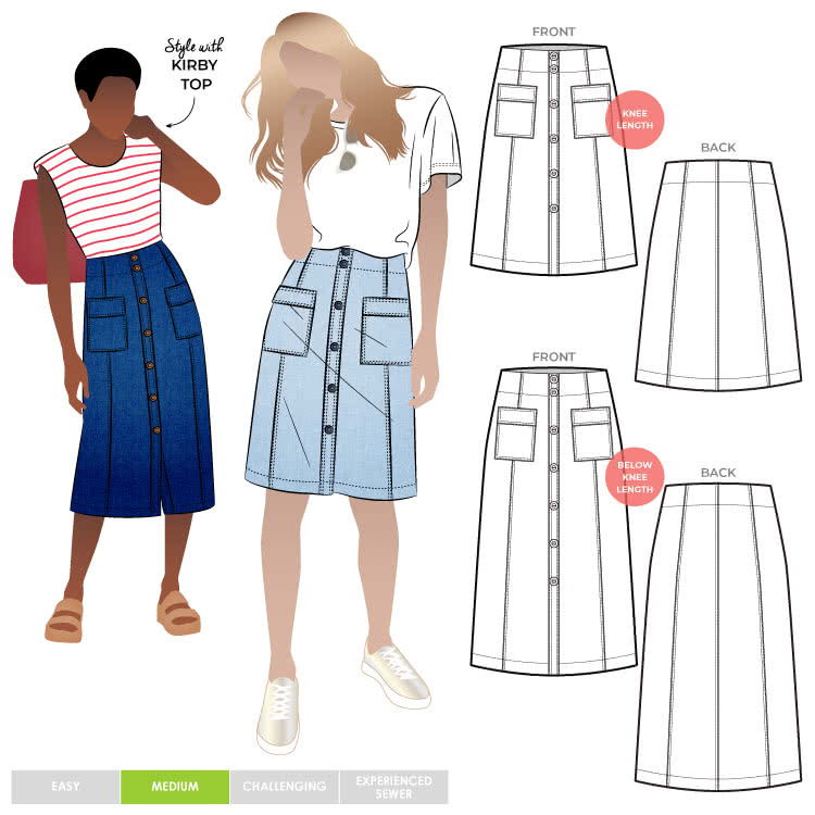 Lennox Woven Skirt Sewing Pattern – Casual Patterns – Style Arc