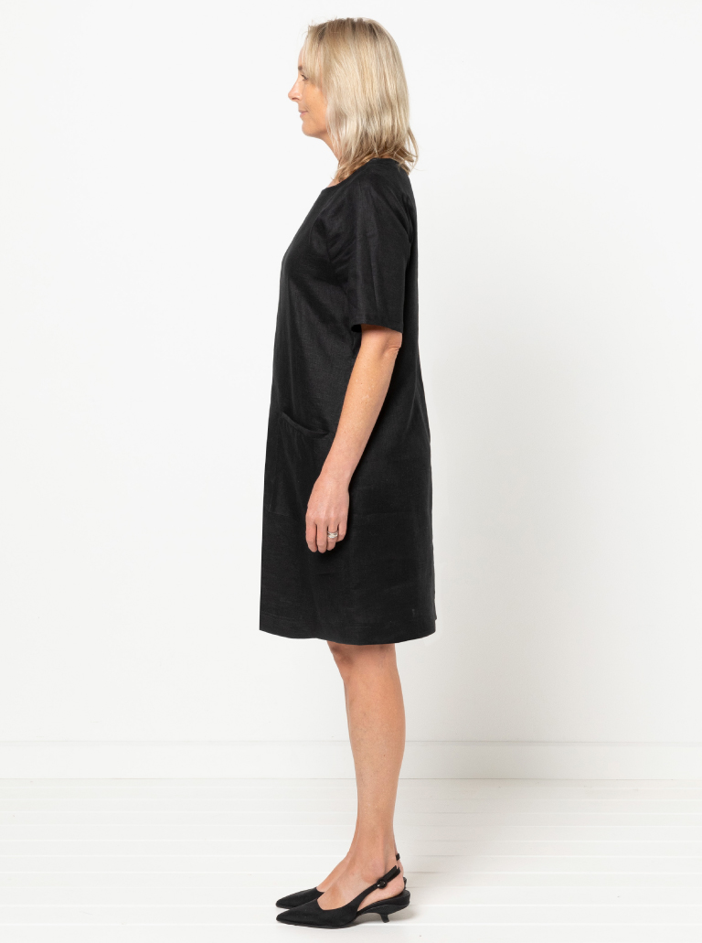 Mary Shift Dress By Style Arc - Raglan sleeves slip dress with patch pockets