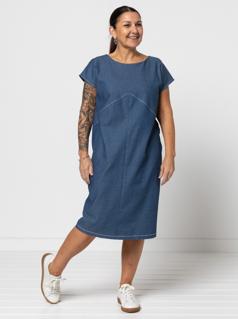 Mila Designer Dress Sewing Pattern By Style Arc - Simple but stylish slip on dress