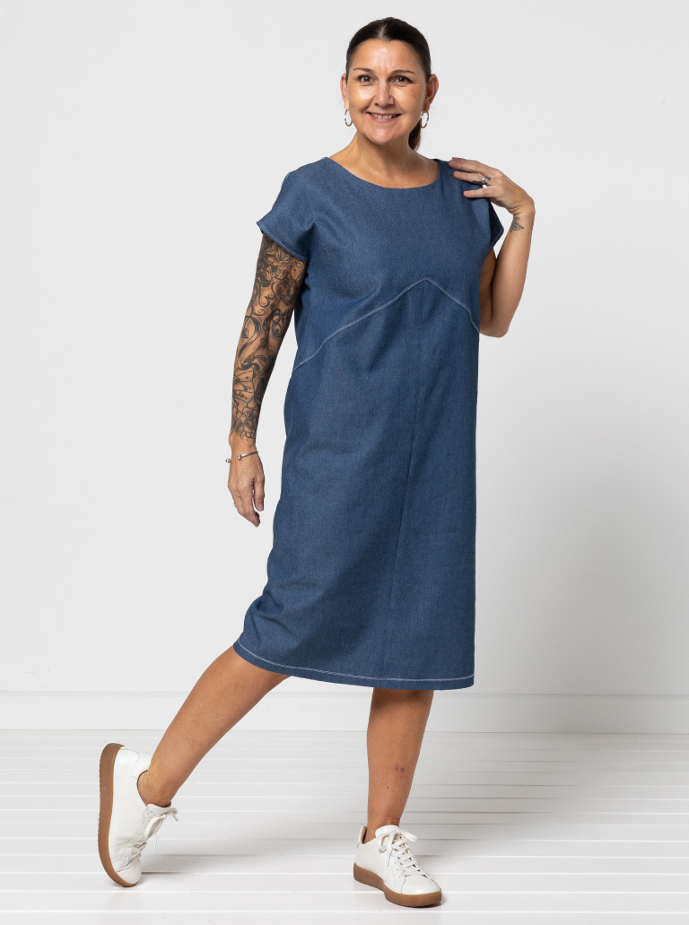 Mila Designer Dress Sewing Pattern By Style Arc - Simple but stylish slip on dress