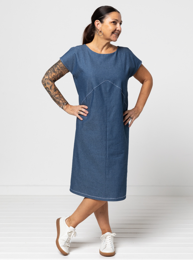 Mila Designer Dress Sewing Pattern By Style Arc - Simple but stylish slip on dress