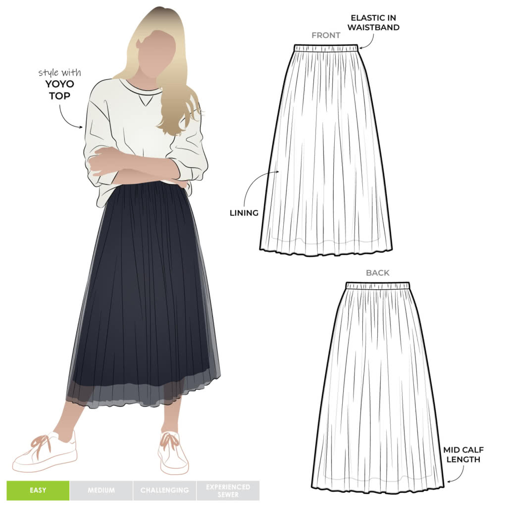 Miranda Skirt Sewing Pattern – Casual Patterns – Style Arc