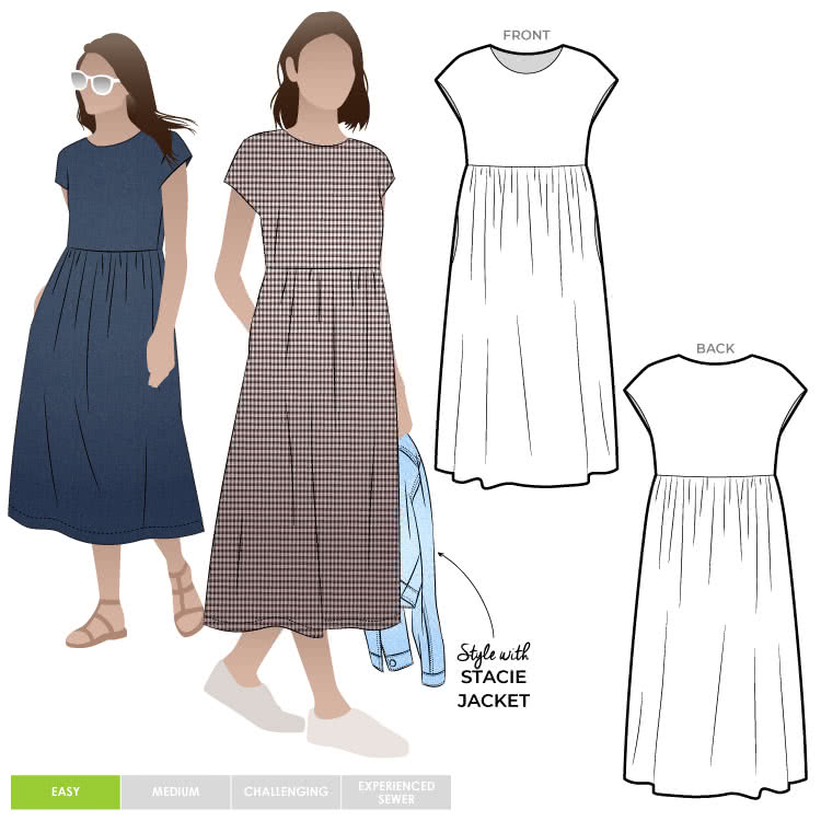 Montana Midi Dress Sewing Pattern – Casual Patterns – Style Arc