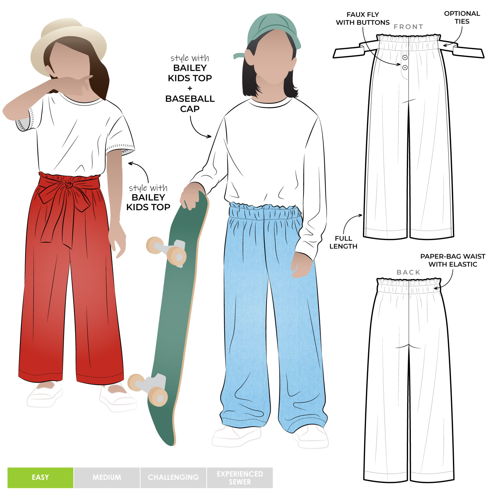 Olive Kids Pant Sewing Pattern Multi-Size – Pants & Shorts Sewing Patterns  – Style Arc