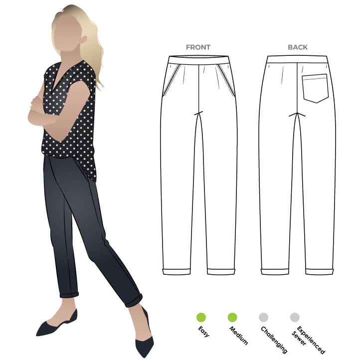 Parker Ponte Pant Sewing Pattern – Casual Patterns – Style Arc
