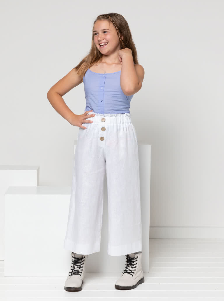 Penny Teens Dress Top By Style Arc - Short swing dress or top with shirred back bodice and rouleau straps, for teens 8 - 16