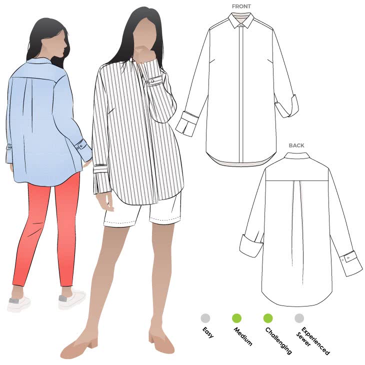 Phoebe Overshirt Sewing Pattern – Casual Patterns – Style Arc
