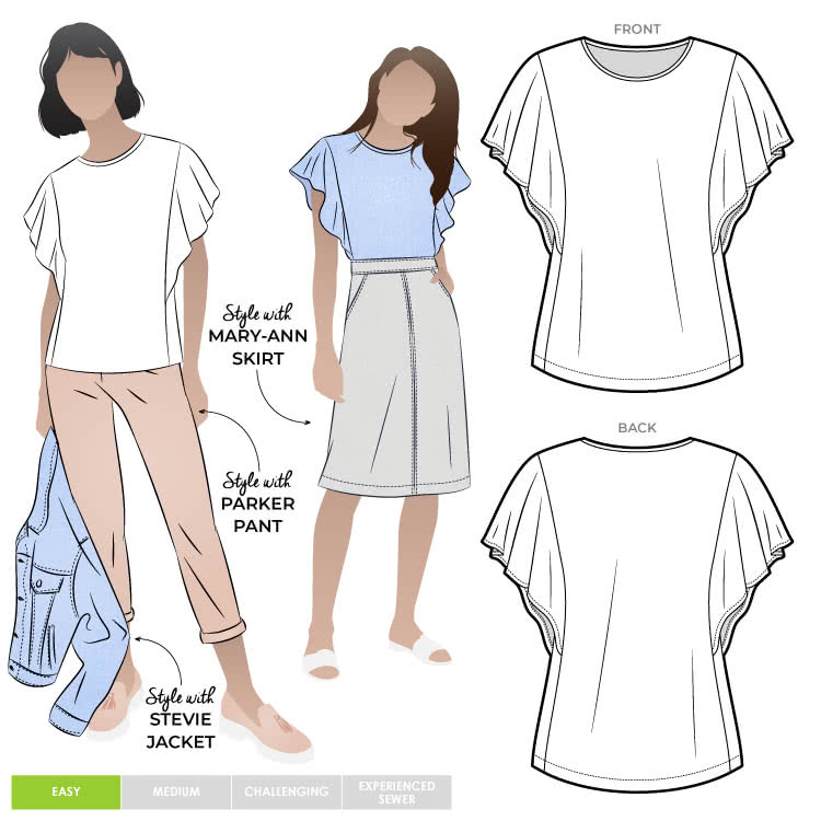 Posie Knit Top Sewing Pattern – Casual Patterns – Style Arc