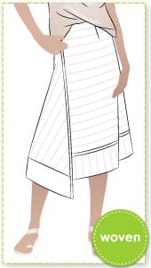 Quinn Woven Skirt Sewing Pattern By Style Arc - Asymmetrical panelled skirt