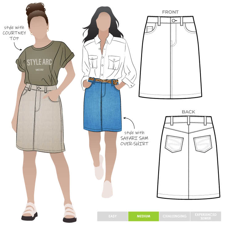 Sally Jean Skirt Sewing Pattern – Casual Patterns – Style Arc