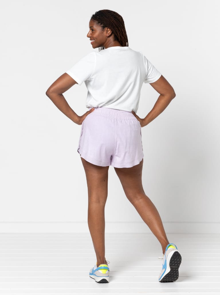 Sunday Active Short By Style Arc - Pull on woven sport short with knit biker inner.