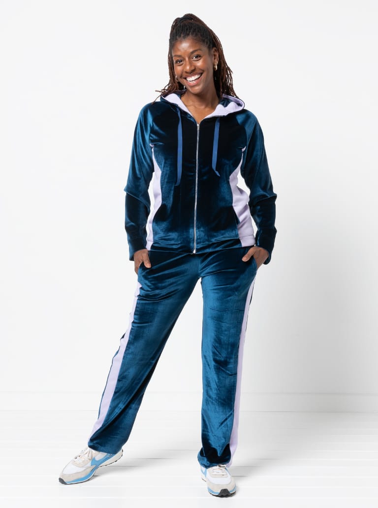 Sunday Walking Pant By Style Arc - Pull on straight leg panelled track pant with an elastic waist.