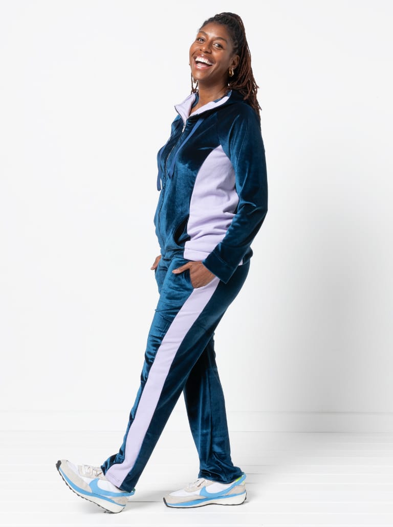 Sunday Walking Pant By Style Arc - Pull on straight leg panelled track pant with an elastic waist.