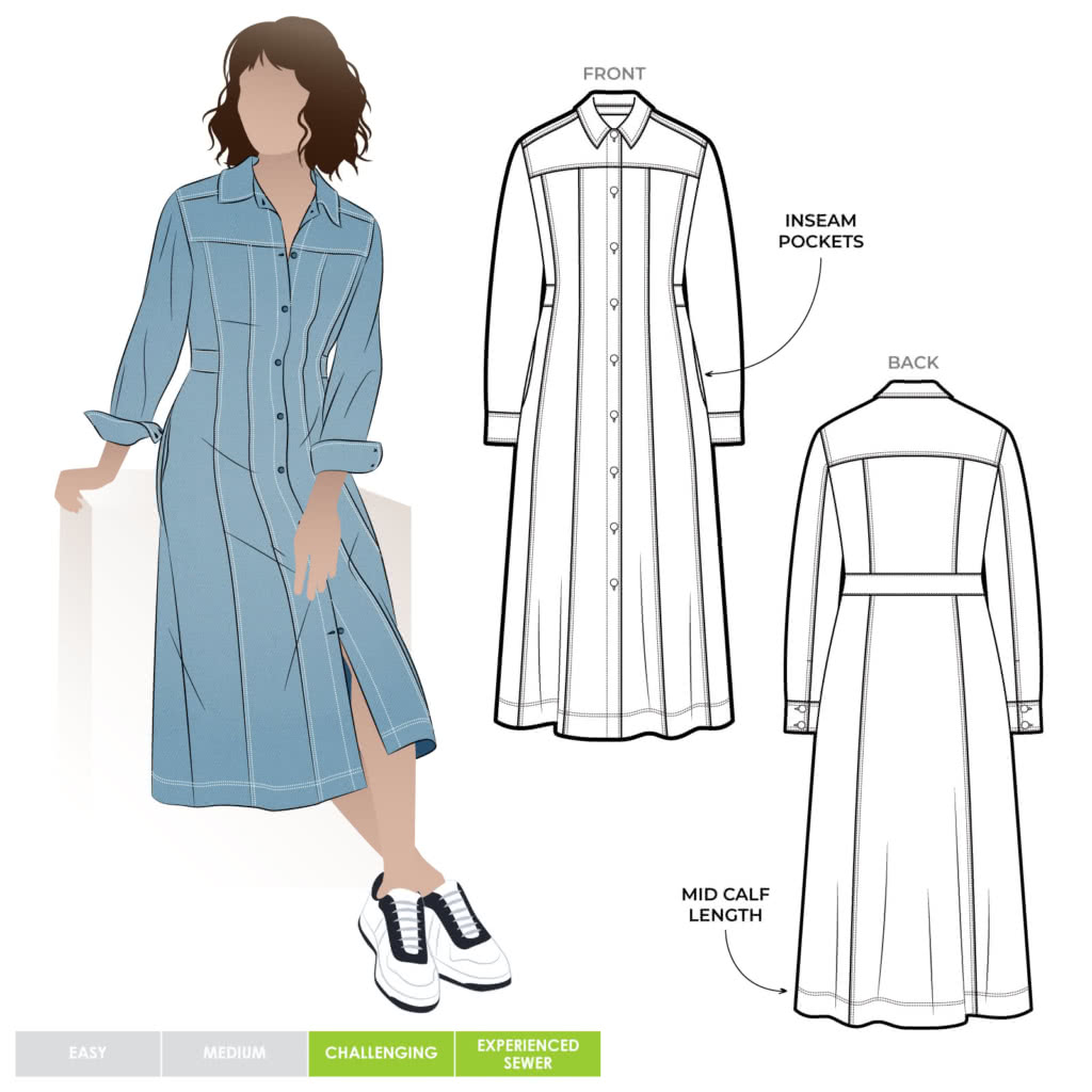 Tatum Woven Dress Sewing Pattern – Casual Patterns – Style Arc